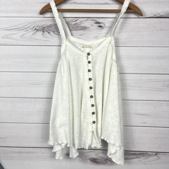 Free People Tops - Free People We The Free Womens XS White Button Front Poncho Blouse Top